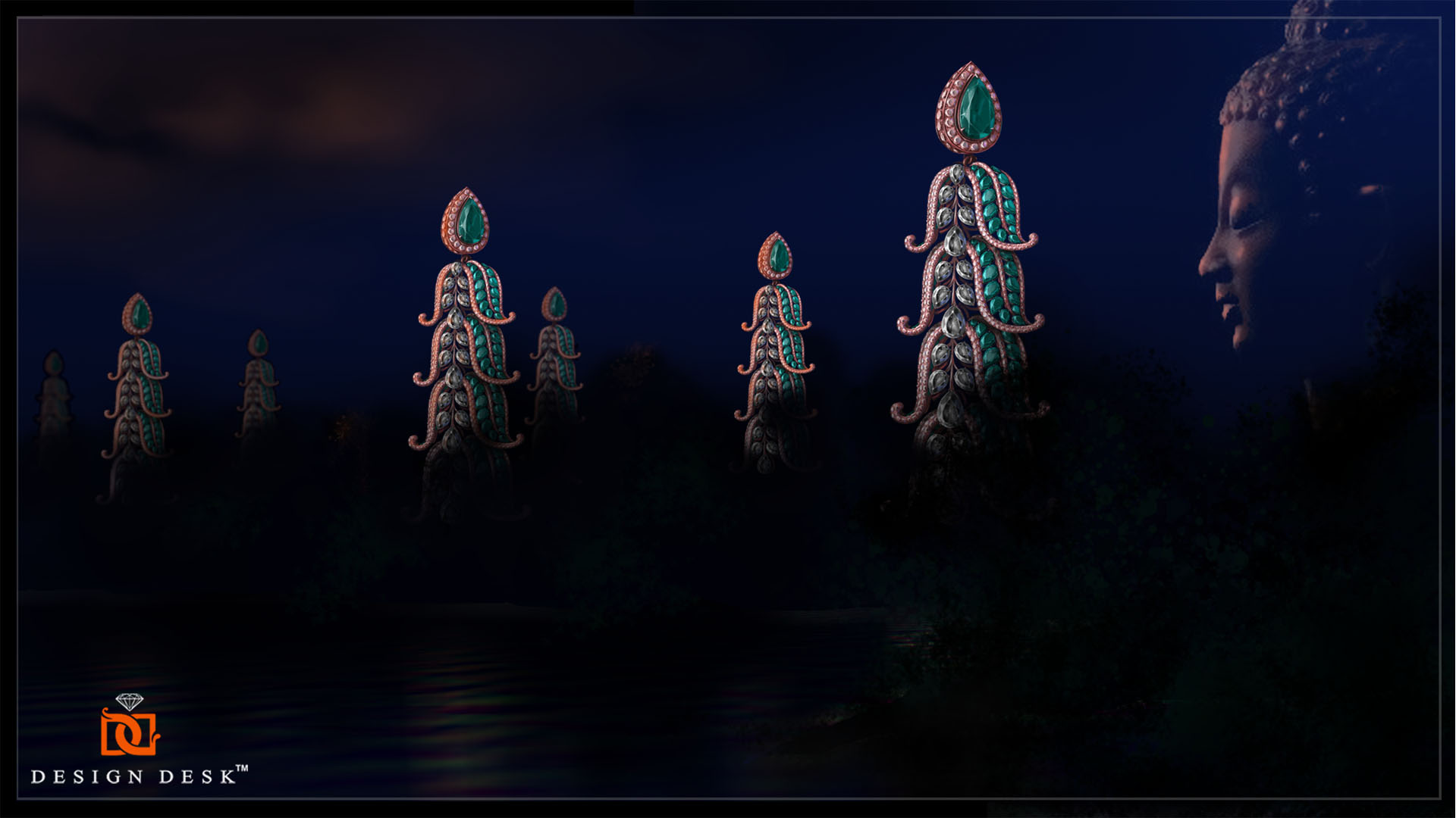 Earring Design Inspired by Japanese Pagoda